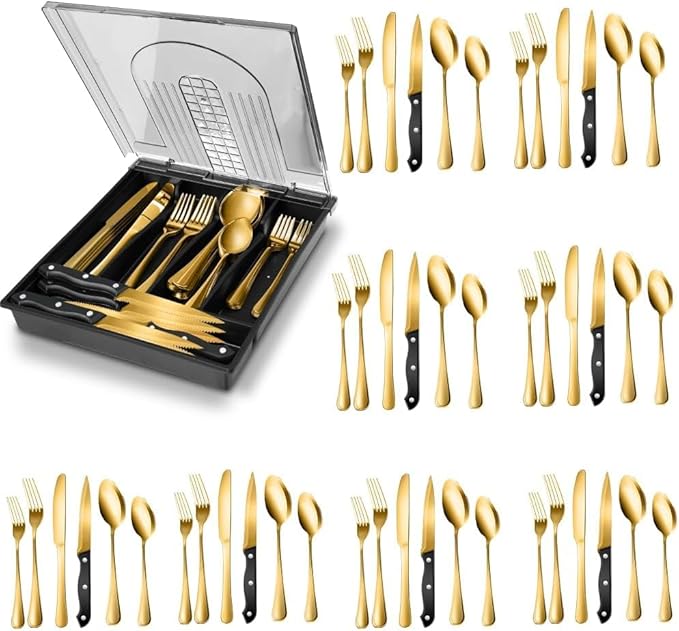 faqueiro inox dourado